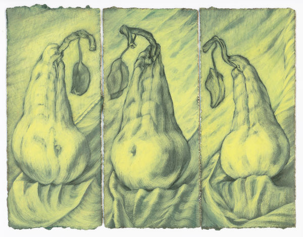 Kim Spooner Love be a victory march, 2025 Watercolour and gouache on cotton paper 21 x 29.7cm (19.5 x 8.4cm each panel)