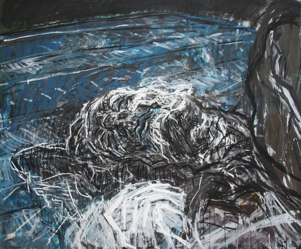 David Fairbairn Large Head C.S. No.2, 2006 Acrylic gouache, charcoal & pastel 165 x 200cm artwork size