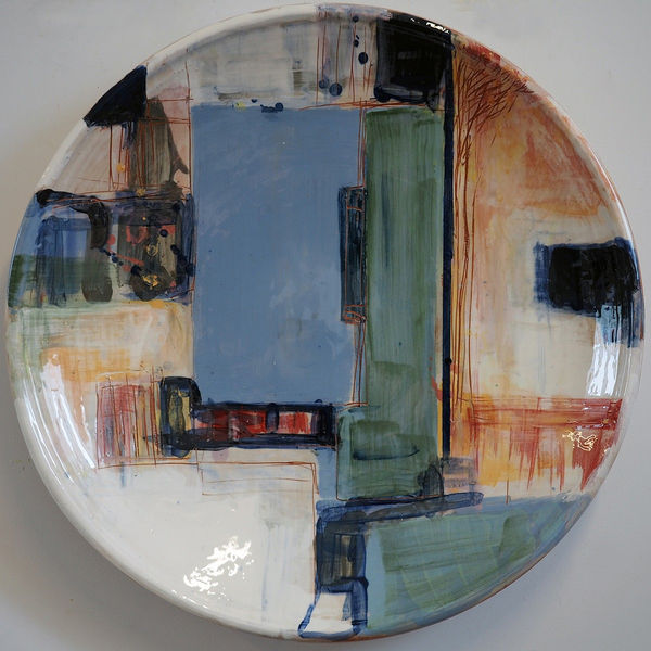 Morten Lassen Plate 7, 2023 Hand painted ceramic 60cm diameter