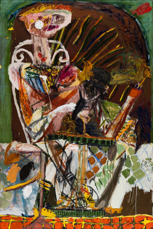 James Drinkwater Dinner scene Little Italy, NY, 2023 oil on linen 183 x 122cm