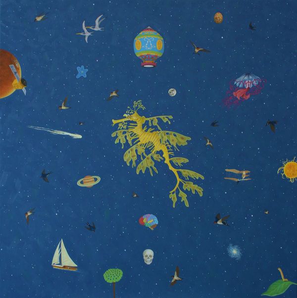 Andrew Sullivan Seadragon moving through time and space, 2023 Oil on canvas 89 x 89cm