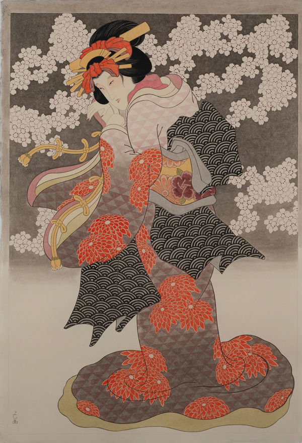 Yoshio Honjo KIYOHIME 1, 2024 Kozo Paper Suihi-Enogu Sumi-Ink 96 x 66cm