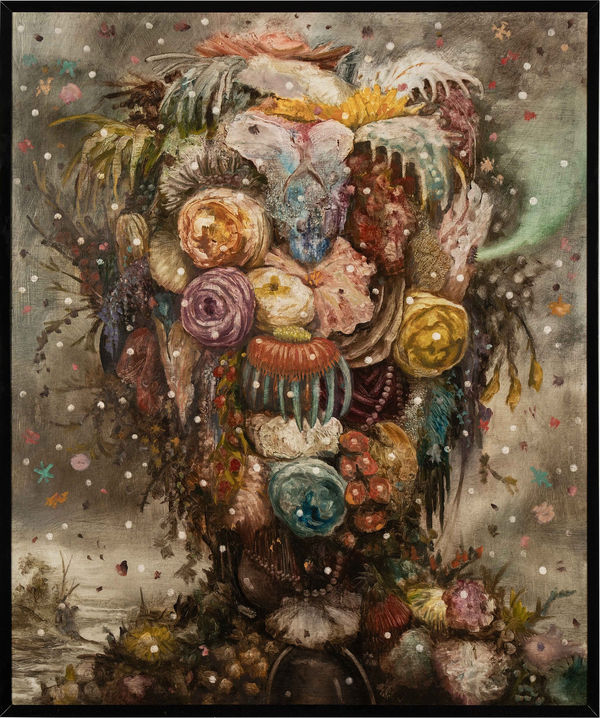 Peter Gardiner Blue perfume, 2024 Oil on board, framed 120 x 100cm