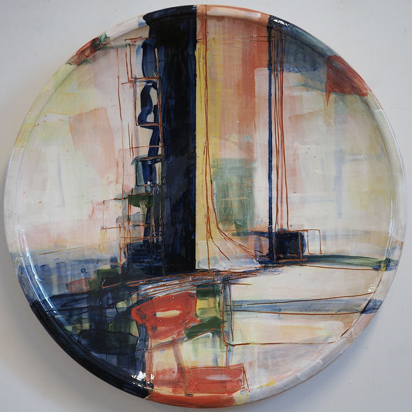 Morten Lassen Plate 9, 2023 Hand painted ceramic 60cm diameter