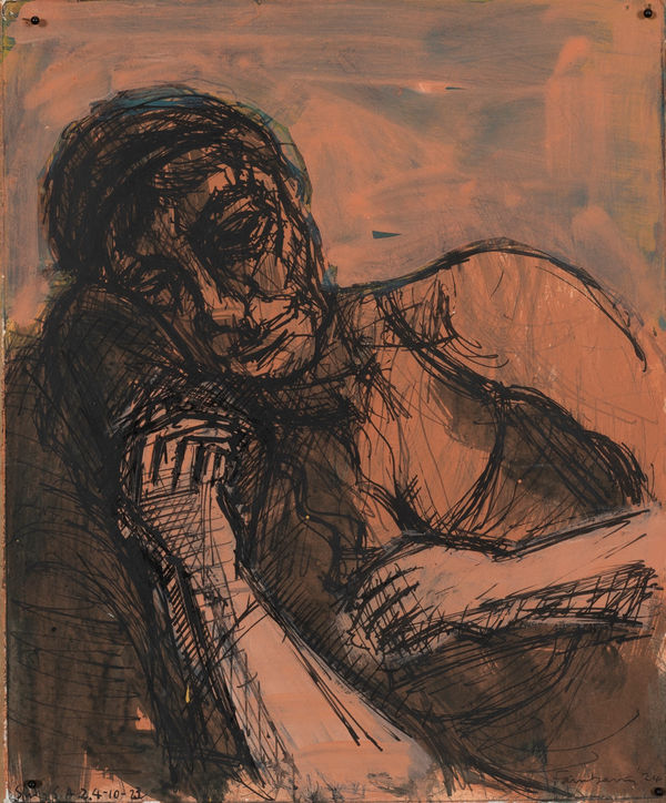 David Fairbairn Small Study S.A.No.2, 2024 Acrylic, gouache, etching, pen & ink on paper (unframed) 36 x 29cm