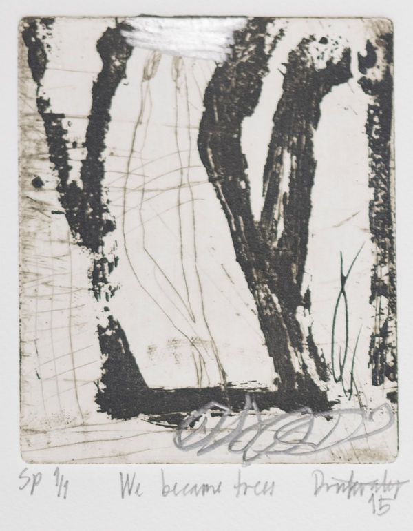 James Drinkwater We Became Trees (D) , 2015 Ink on Arches paper, 350gsm 55 x 45.5cm framed; 15x13cm plate size; 37.5 x 28.5cm paper size