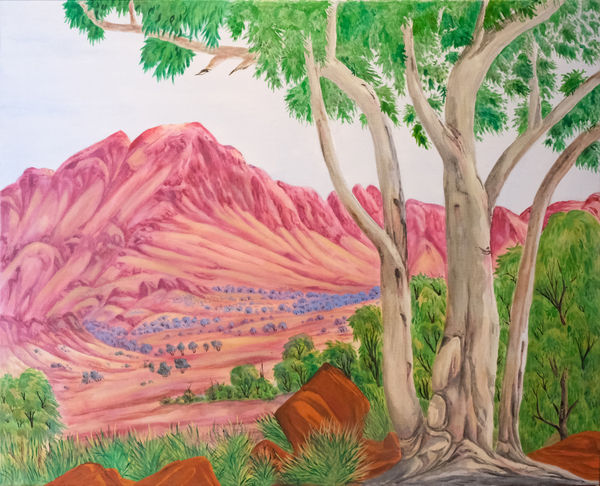 Kumantji (Hubert) Pareroultja Jay Creek Country , 2023 Acrylic on linen, framed F: 124 x 154cm