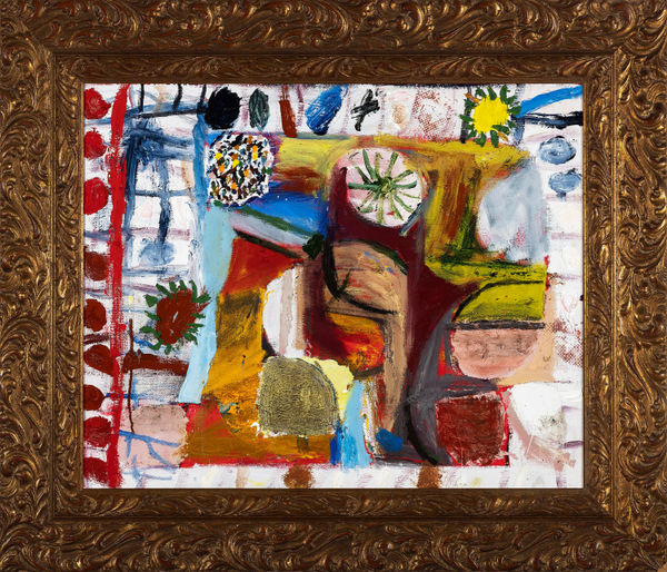 James Drinkwater Della Pescheria, 2025 Oil on linen with ornate frame 100 x 86cm (including frame)