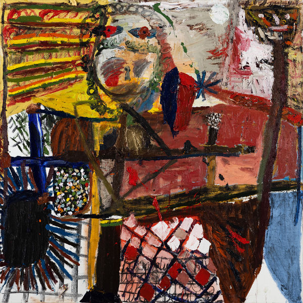 James Drinkwater Drawing in The Bowery Hotel lobby bar, 2023 oil on linen 112 x 112cm