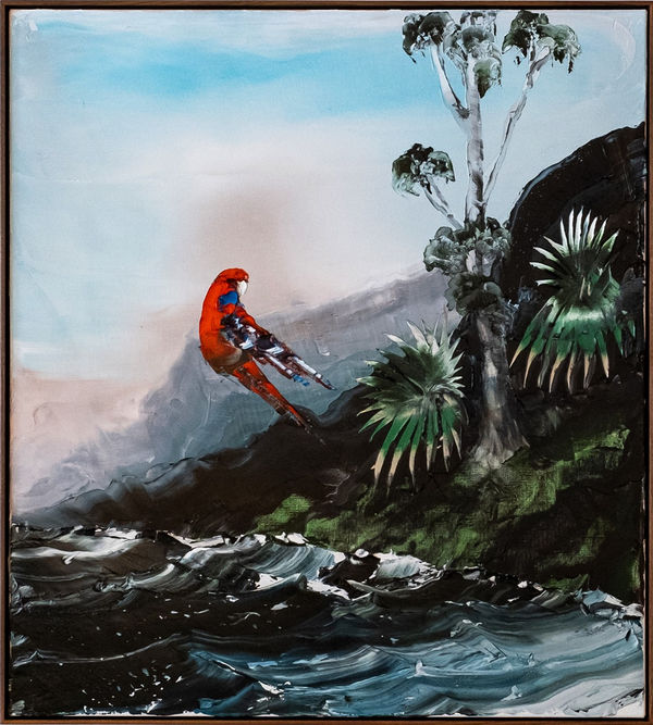 Paul Ryan Palm Coast Rosella , 2022 Oil on Linen 102 x 92cm