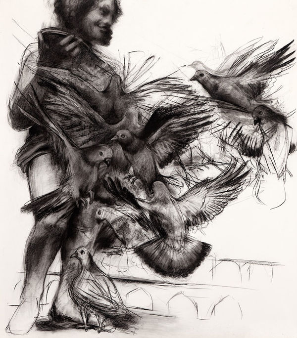 Jody Graham Dionysus Frenzy 2 - Berbie Palace Gardens, Albi, France , 2023 Charcoal on paper 142 x 127cm F