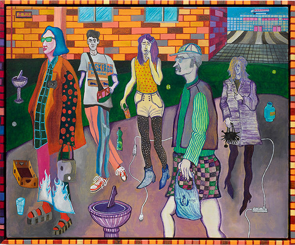 Nick Santoro Sundial Strollers, 2024 Synthetic polymer paint on polyester 48.5 x 58.5cm