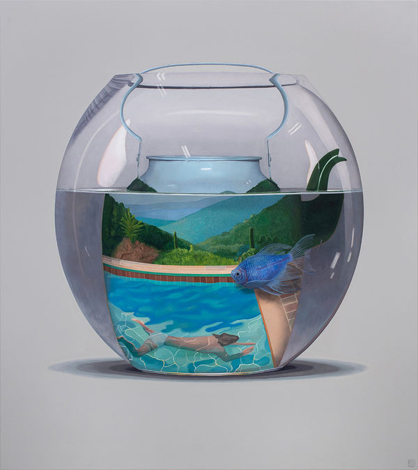 Jonathan Dalton The absence of a figure by a pool, 2023 Oil on linen 137 x 122cm