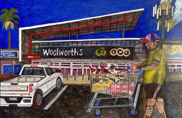 Nick Santoro Panic Buying, 2025 Oil on gessoed panel 20 x 30cm