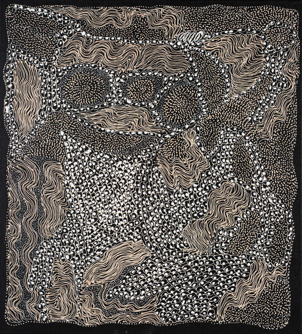Jorna Newberry Ngintaka Perentie, (JNKM16223), 2022 Acrylic on Linen 91 x 83cm