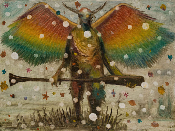 Peter Gardiner Battle Angel 2, 2024 Oil on board 30 x 40cm