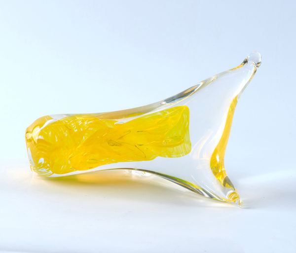 Floria Tosca Cabinet of Near Misses - Denial #2, 2024-25 Blown glass 5 x 22cm dimensions variable