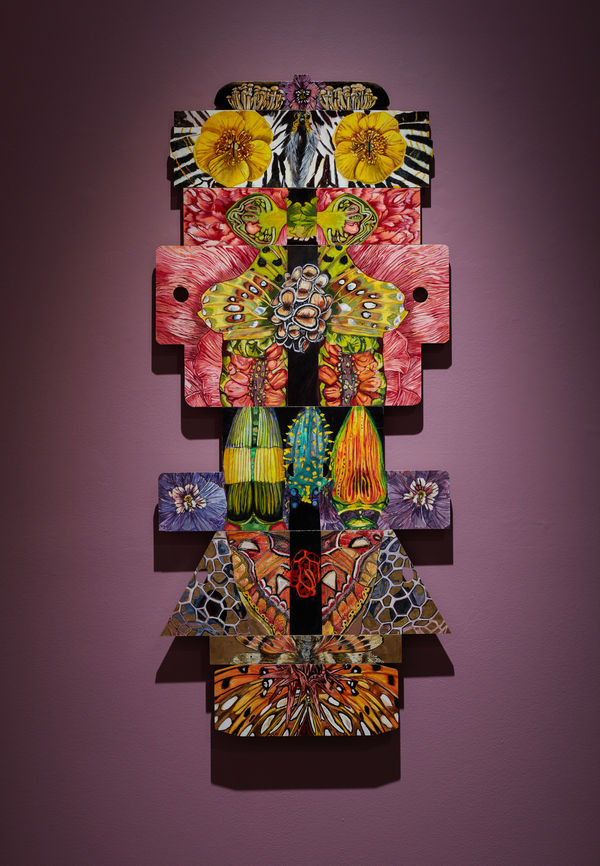 Floria Tosca Guardian of the subconscious, 2025 Waterbased paint and pencil on board 142 x 63xm