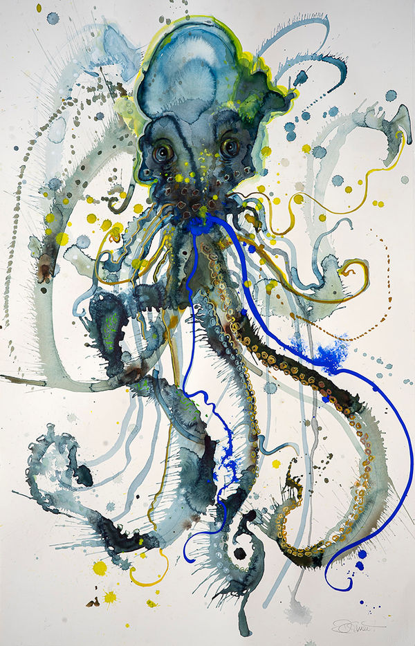 Dee Smart Beastie Boy , 2022 Watercolour on Arches paper 102 x 66cm