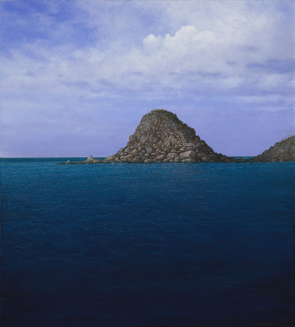 Adam Nudelman The Tower of Babel No 1, Byron Bay Pass NSW, 2025 Acrylic and oil on linen Framed 50.5 x 45.5cm