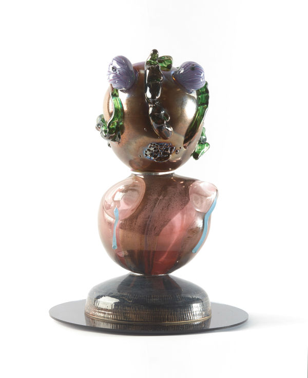 Floria Tosca Totem of Fertility, 2025 Blown glass and ceramic. Wooden plinth. 36 x 20cm Dimensions variable