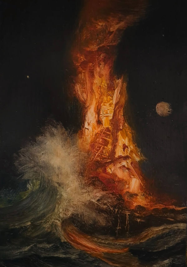 Peter Gardiner Foul Ground, 2026 Oil on gessoed panel 30 x 20cm