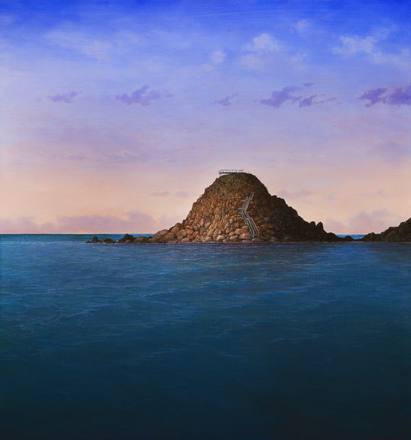 Adam Nudelman The Tower of Babel No 3, Byron Bay Pass NSW, 2025 Acrylic and oil on linen Framed 86.5 x 81.5cm