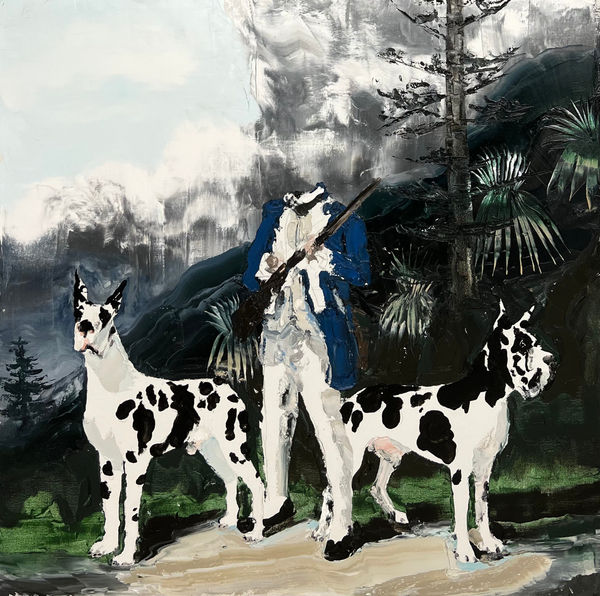 Paul Ryan The Hunt , 2022 Oil on Linen 138 x 138cm