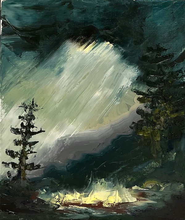 Paul Ryan Fire is the Illuminator , 2022 Oil on Linen 61 x 51cm