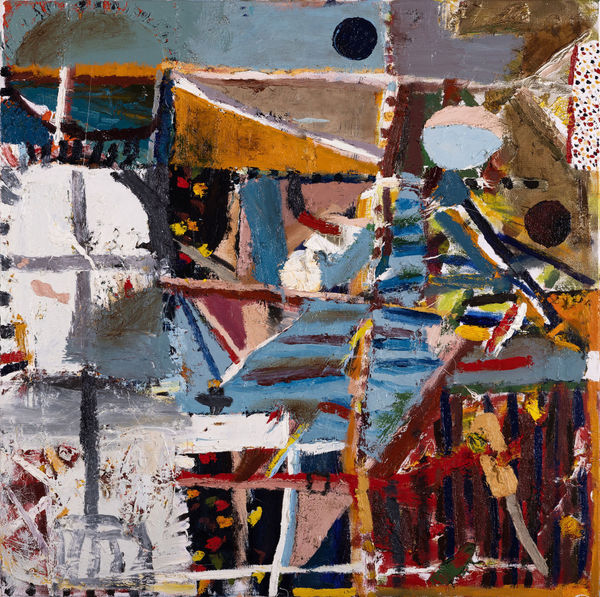 James Drinkwater Cycling around Lucca, 2024 Oil on linen 91.5 x 91.5cm