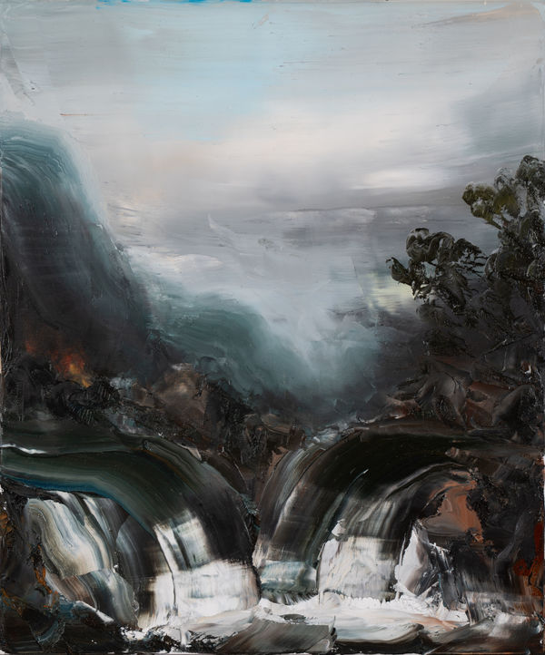 Paul Ryan Where the water falls twice, 2025 Oil on canvas, framed 94 x 79cm