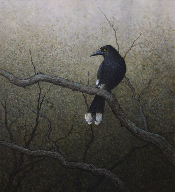 Adam Nudelman Lake Rowallan Silence No 3, 2025 Acrylic and oil on linen Framed 50.2 x 45.5cm