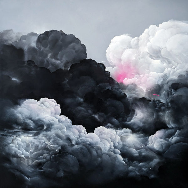 Brooklyn Whelan WE'LL RIDE THE LIGHTNING UNTIL WE FIND OUR WAY HOME , 2023 Oil and acrylic on canvas 137.5 x 137.5cm