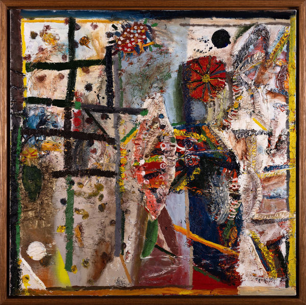 James Drinkwater We kick hard off the ocean floor, 2024 Oil on linen 107 x 107cm