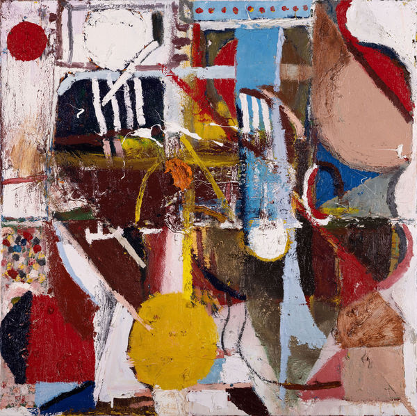 James Drinkwater Restaurant Interior Albi 1, 2024 Oil on linen 71 x 71cm