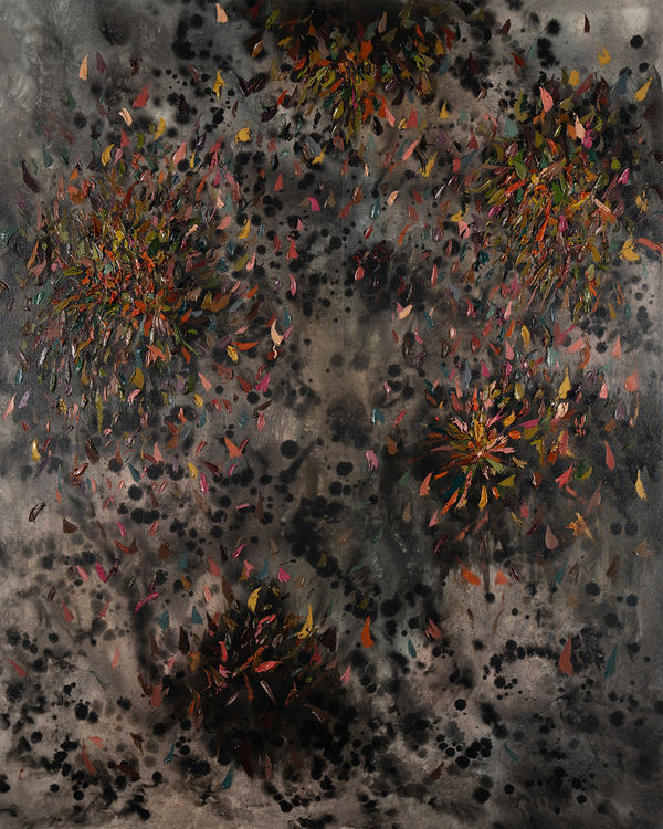 Christopher Horder Dirt Songs, 2024 Handmade watercolour, Indian ink and oil on canvas 200 x 160cm