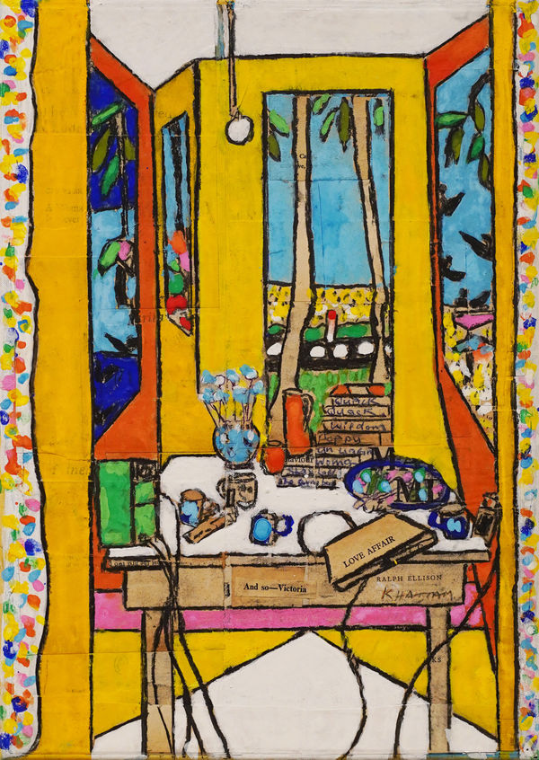 Katherine Hattam Summer Reading, 2024 Mixed media on linen 41 x 29cm