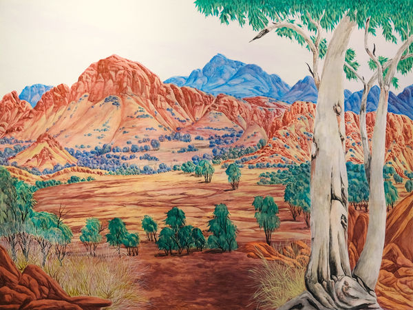 Kumantji (Hubert) Pareroultja The majestic West MacDonnell Ranges, 2024 Acrylic on linen 182 x 244cm