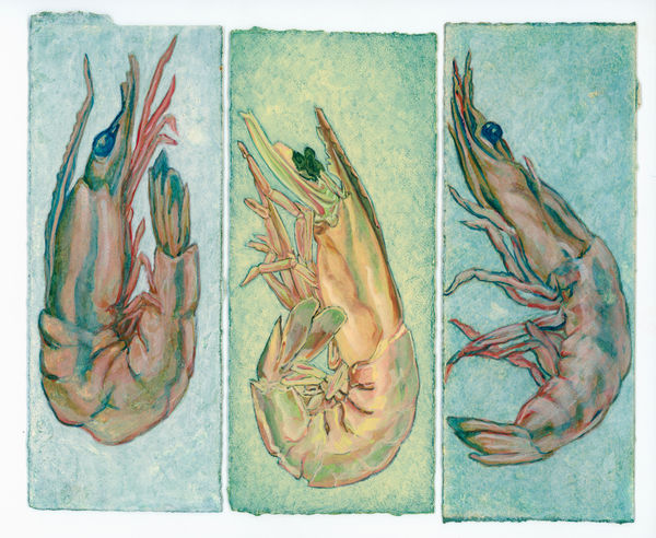 Kim Spooner Naked in the dark dreaming, 2025 Watercolour and gouache on cotton paper 21 x 29.7cm (19.5 x 8.4cm each panel)