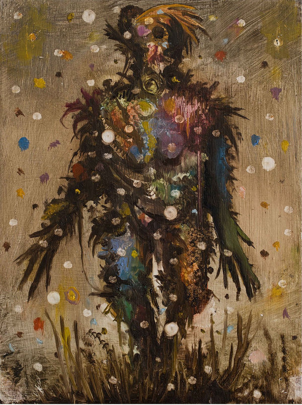 Peter Gardiner Small God 1, 2024 Oil on board 30 x 40cm