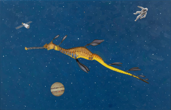 Andrew Sullivan Seadragon in space, 2023 Oil on canvas 39 x 61cm