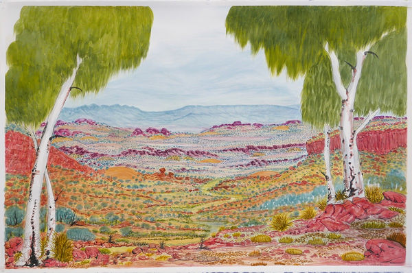 Selma Coulthard South of Petersham Ranges 125-24, 2024 Watercolour on paper 64 x 100cm