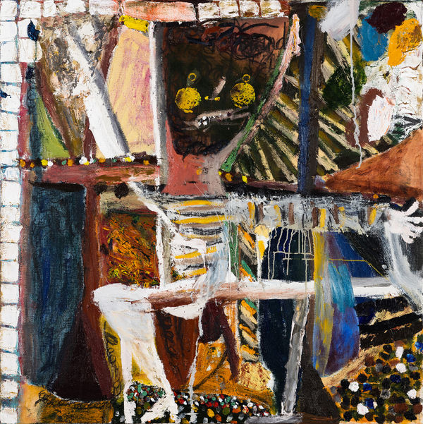 James Drinkwater Yankees fan, 2023 Oil on linen 112 x 112cm