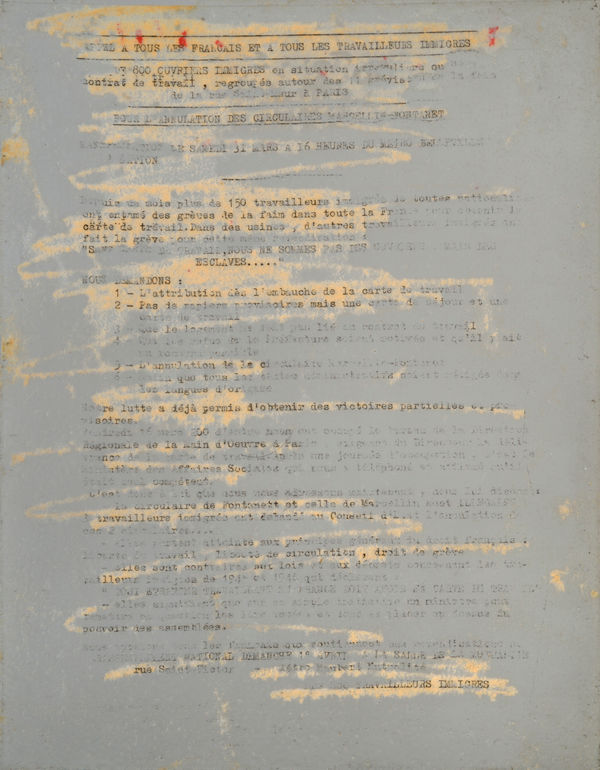 Gil Joseph Wolman appel à tous les français, 1973 art scotch sur plaque plastique 27 x 21 cm