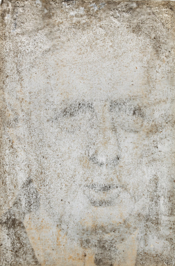 Gil Joseph Wolman De Gaulle, 1972 art scotch sur feuille plastique sur bois 27 x 18 cm