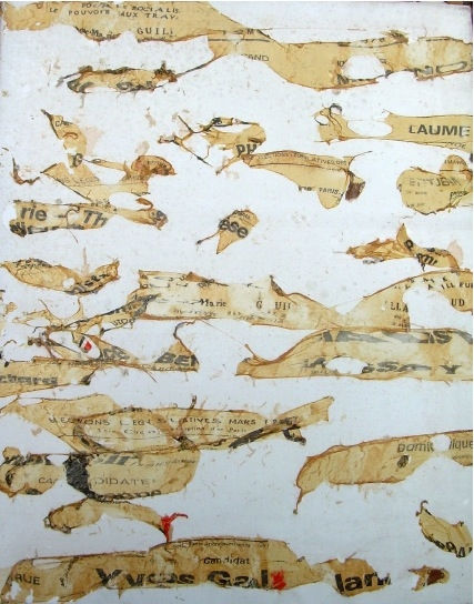 Gil Joseph Wolman élections législatives mars 1978 art scotch sur toile 41 x 33 cm