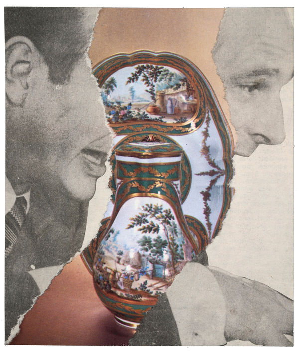 Gil Joseph Wolman Chirac, ca.1977 collage papier 13 x 11 cm