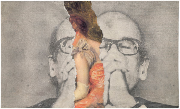 Gil Joseph Wolman Valéry Giscard d'Estaing, ca. 1977 collage papier 12 x 21 cm