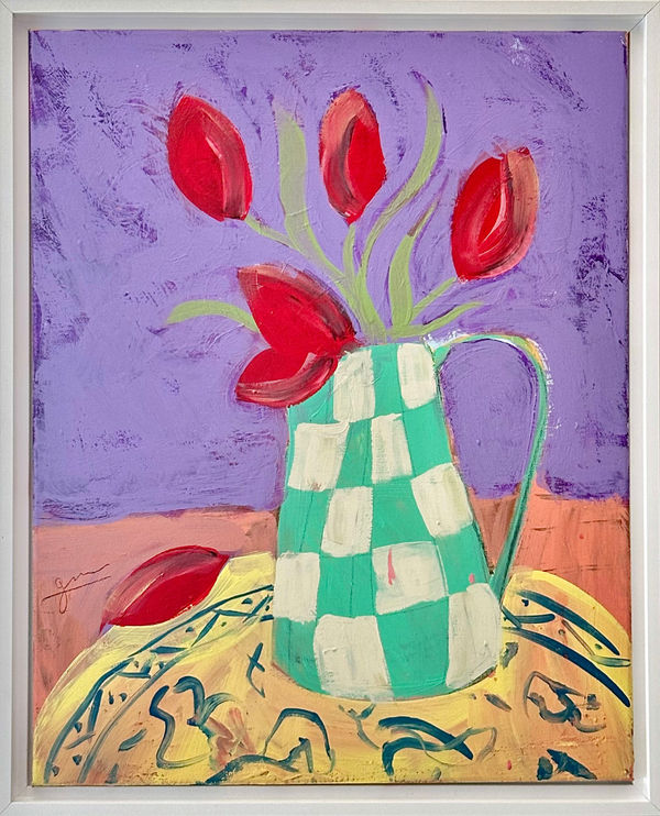 Gordon Douglas Ball 6 Red Tulips, 2023 Acrylic and charcoal on canvas 20 x 16 in. 50.8 x 40.6 cm.