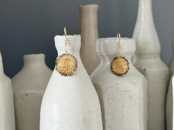 Nina Bukvic, (NB308) Diamond Disc Earrings